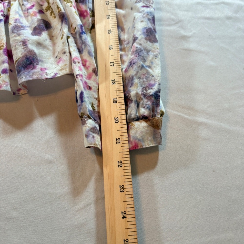 J.Crew Floral Smocked Peplum Blouse Womens Size 6 Square Neck Long Sleeve Top - Picture 7 of 7
